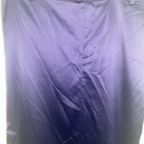 Anthropologie Sateen Trouser Dark Academia Preppy Purple Maxi Skirt High Slit 10 - Picture 4 of 12